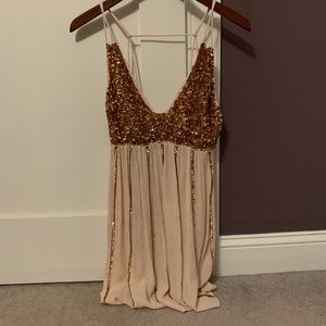 Free People Pink Sparkle Mini Dress